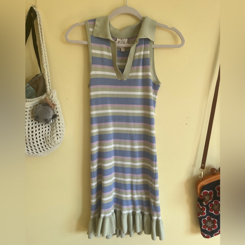 Pastel Striped Polo Dress